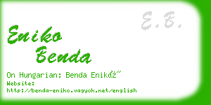 eniko benda business card